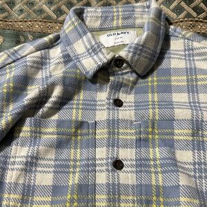 Old Navy Men's Casual Plaid Shirt in Blue and Yellow